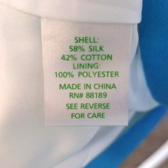 Lilly Pulitzer Silk Blend, Striped Blue, White and Green Sheath Dress, Size 14 - Picture 8 of 14